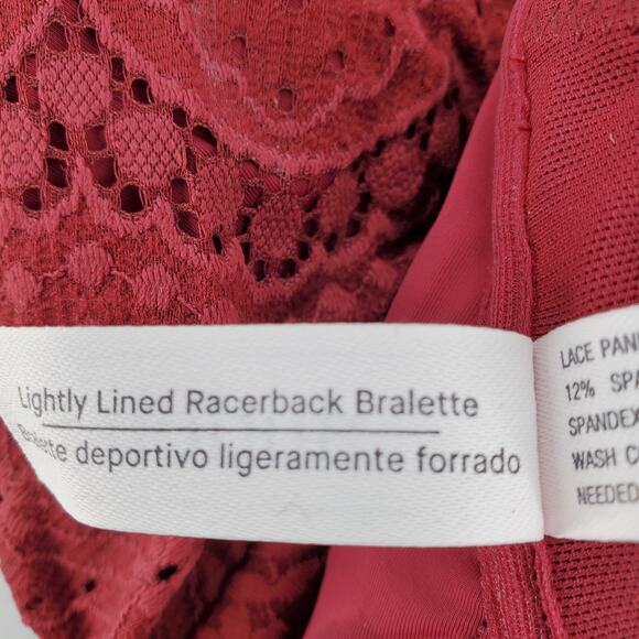 Auden 1X Berry Red Lightly Lined Racerback Bralette Wirefree Adjustable Straps‎ - Picture 4 of 8